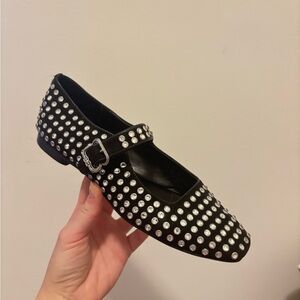 Sam Edelman Black Studded Mary Jane Flats